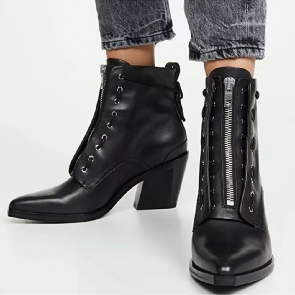 rag & bone Black Leather Ryder Ankle Boots